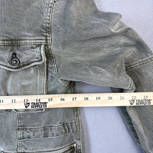 Free People Harley Military Jean Jacket Womens Size XS Army Olive Green Stretch‎ - Picture 5 of 11